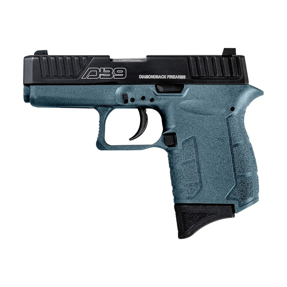 diamondback db0200p251 db9 gen4 jesse james micro compact frame 9mm luger 6+1 3.10" black nitride stainless steel barrel & serrated slide, civil defense blue cerakote polymer frame w/beavertail Diamondback DB0200P251 DB9 Gen4 Jesse James Micro-Compact Frame 9mm Luger 6+1 3.10" Black Sports South item 178242