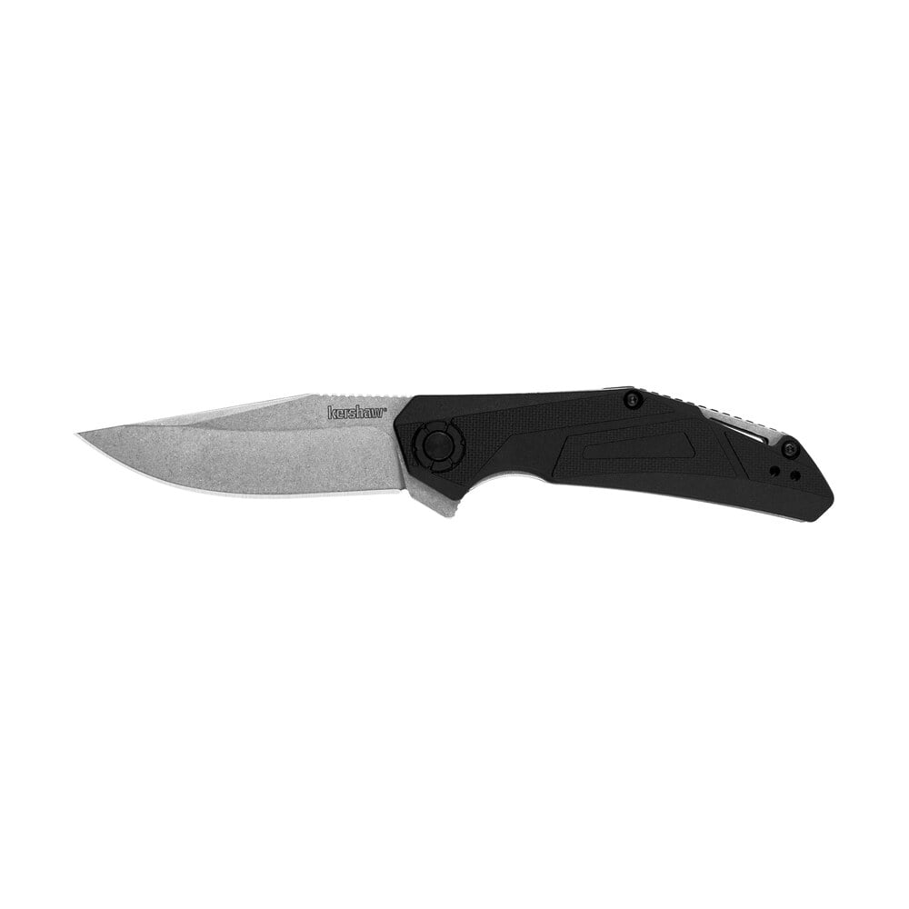 kershaw 1370 camshaft edc 3" folding clip point plain stonewashed 4cr14 blade, black gfn handle Kershaw 1370 Camshaft EDC 3" Folding Clip Point Plain Stonewashed 4Cr14 Blade, Black GFN Handle Sports South item 178261