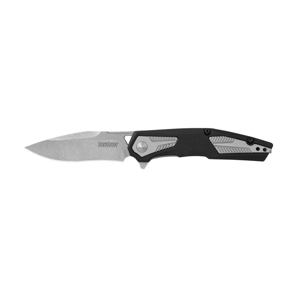 kershaw 1390 tremolo edc 3.13" folding clip point plain stonewashed 4cr14 blade, black gfn/ss handle Kershaw 1390 Tremolo EDC 3.13" Folding Clip Point Plain Stonewashed 4Cr14 Blade, Black GFN/SS Sports South item 178264