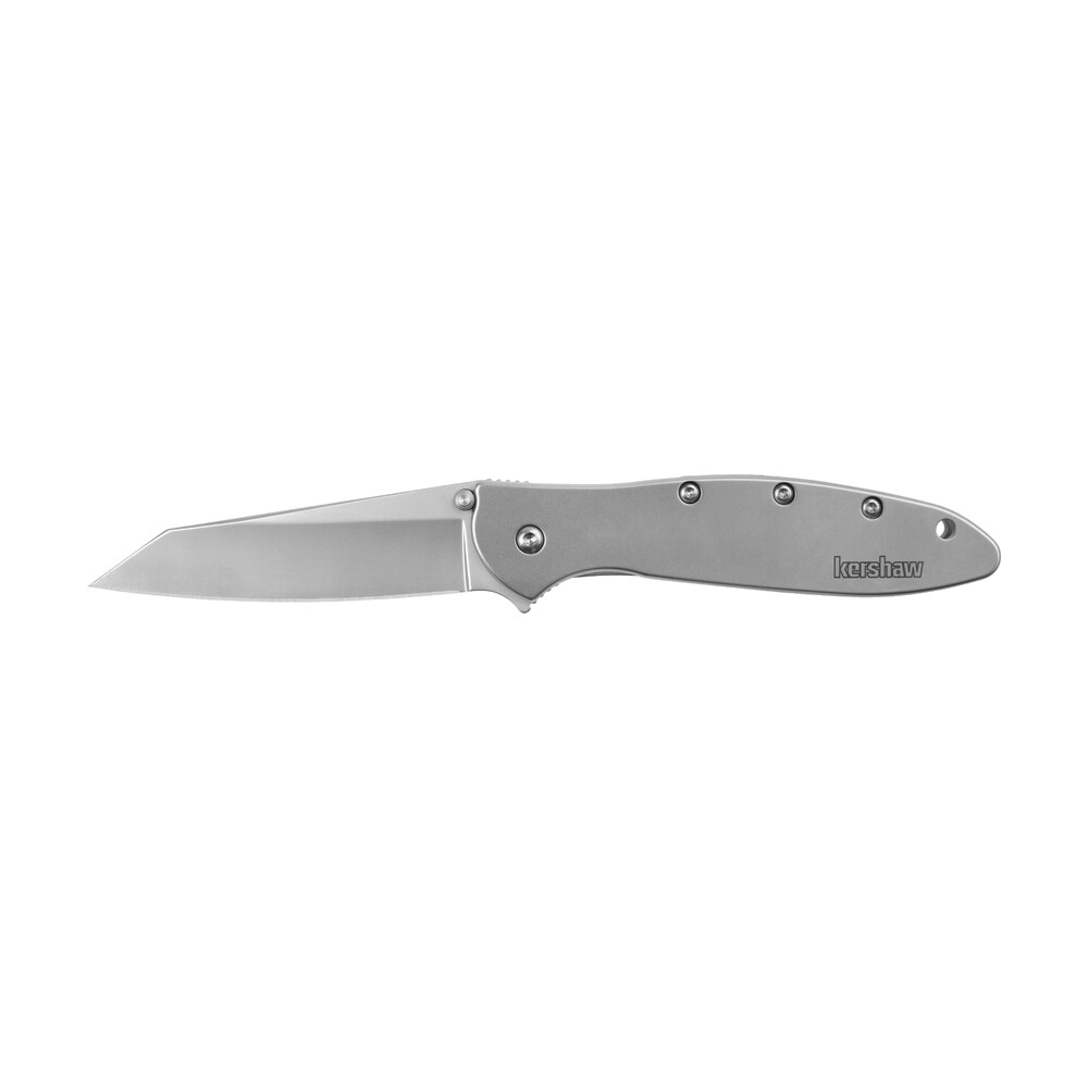 kershaw 1660r leek random edc 3" folding reverse tanto plain bead blasted 14c28n steel blade, silver stainless steel handle Kershaw 1660R Leek Random EDC 3" Folding Reverse Tanto Plain Bead Blasted 14C28N Steel Blade, Sports South item 178268