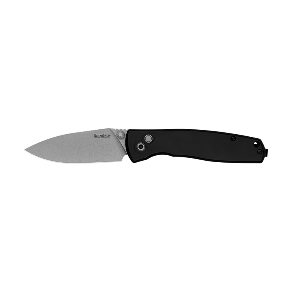 kershaw 2053 kindred 3" folding spear point plain stonewashed d2 steel blade, black anodized aluminum handle Kershaw 2053 Kindred 3" Folding Spear Point Plain Stonewashed D2 Steel Blade, Black Anodized Sports South item 178279