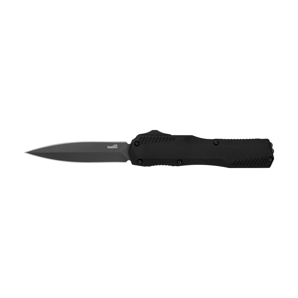 kershaw 9000de livewire automatic 3.45" otf spear point plain black pvd cpm magnacut steel blade, black anodized aluminum handle Kershaw 9000DE Livewire Automatic 3.45" OTF Spear Point Plain Black PVD CPM MagnaCut Steel Sports South item 178287