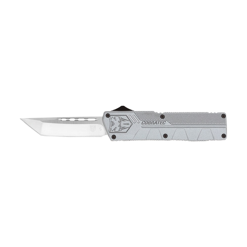 cobratec knives gyctlwtns lightweight 3.25" otf tanto plain d2 steel blade, 4.25" gray aluminum alloy handle CobraTec Knives GYCTLWTNS Lightweight 3.25" OTF Tanto Plain D2 Steel Blade, 4.25" Gray Aluminum Sports South item 178715
