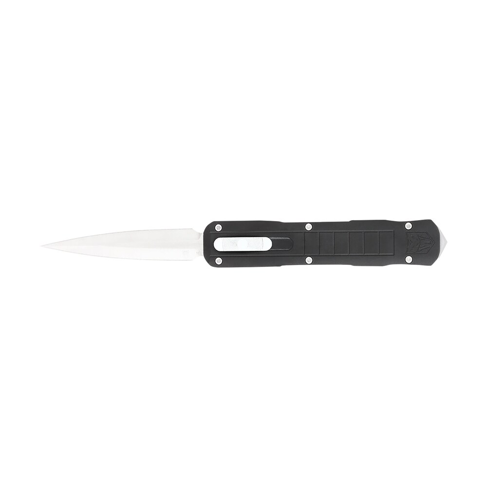 cobratec knives ctrptblkdagns raptor 3.13" otf dagger plain d2 steel blade, 4.50" black aluminum handle CobraTec Knives CTRPTBLKDAGNS Raptor 3.13" OTF Dagger Plain D2 Steel Blade, 4.50" Black Sports South item 178726