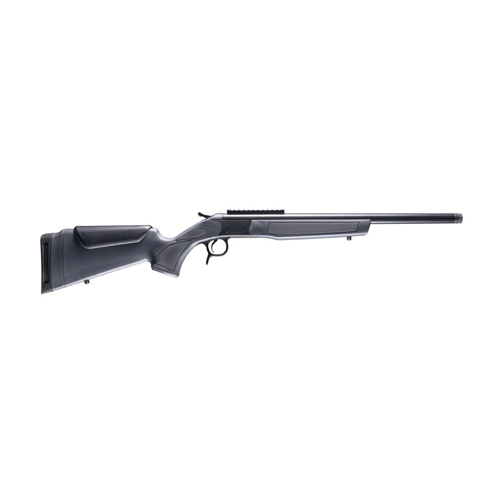 cva cr4439 scout 35 whelen 1rd 22" blued threaded barrel, blued picatinny rail receiver, stealth gray fixed synthetic stock CVA CR4439 Scout 35 Whelen 1rd 22" Blued Threaded Sports South item 178962