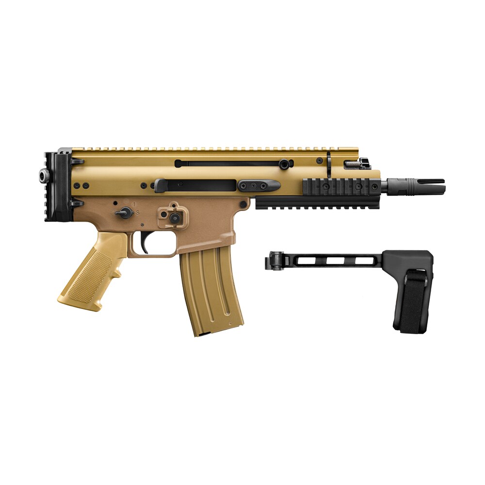 fn 38101885 scar 15p 5.56x45mm 10+1 7.50" black flat dark earth picatinny rail aluminum receiver sb tactical brace FN 38101885 SCAR 15P 5.56x45mm 10+1 7.50" Black Flat Dark Earth Picatinny Rail Aluminum Sports South item 179145