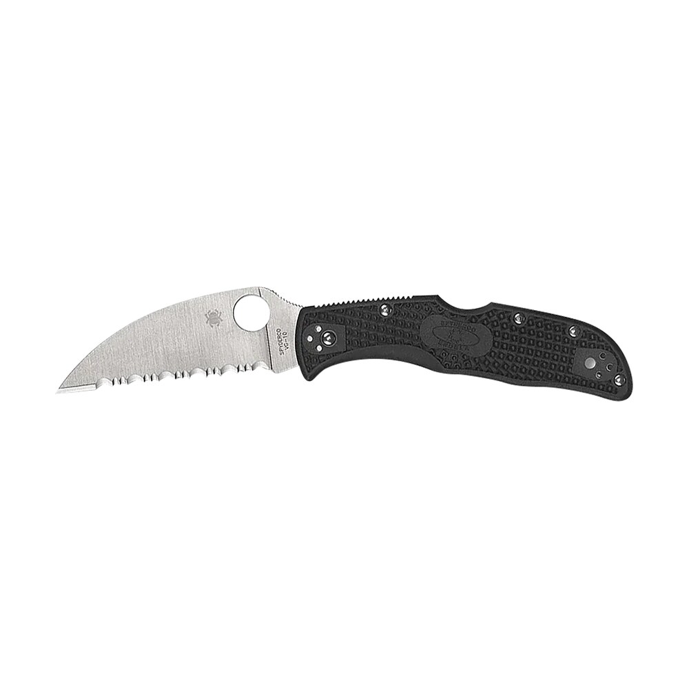 spyderco c243fpwcbk endela lightweight 3.40" folding wharncliffe plain vg 10 ss blade, black textured frn handle Spyderco C243FPWCBK Endela Lightweight 3.40" Folding Wharncliffe Plain VG-10 SS Blade, Black Sports South item 179335