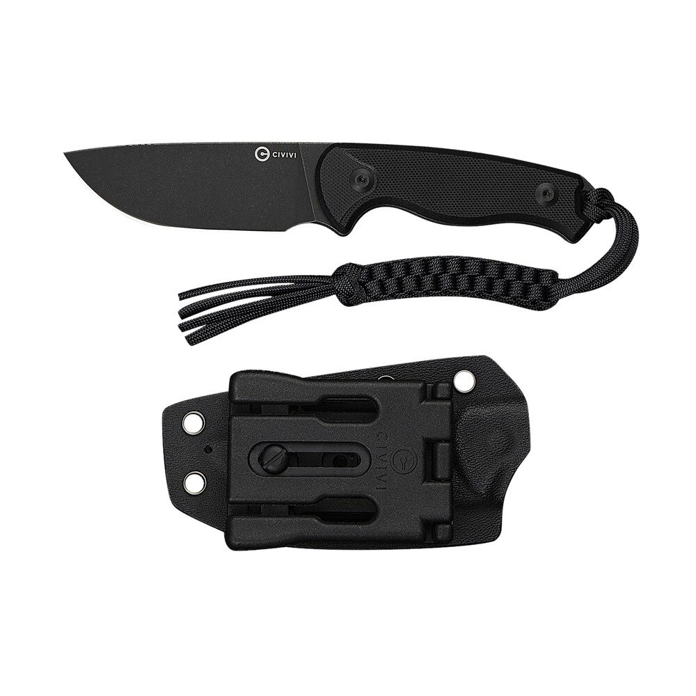 civivi knives c23094 1 timberbark 3.20" fixed drop point plain black stonewashed 14c28n steel blade, 3.69" black textured g10 handle Civivi Knives C23094-1 Timberbark 3.20" Fixed Drop Point Plain Black Stonewashed 14C28N Steel Sports South item 179369
