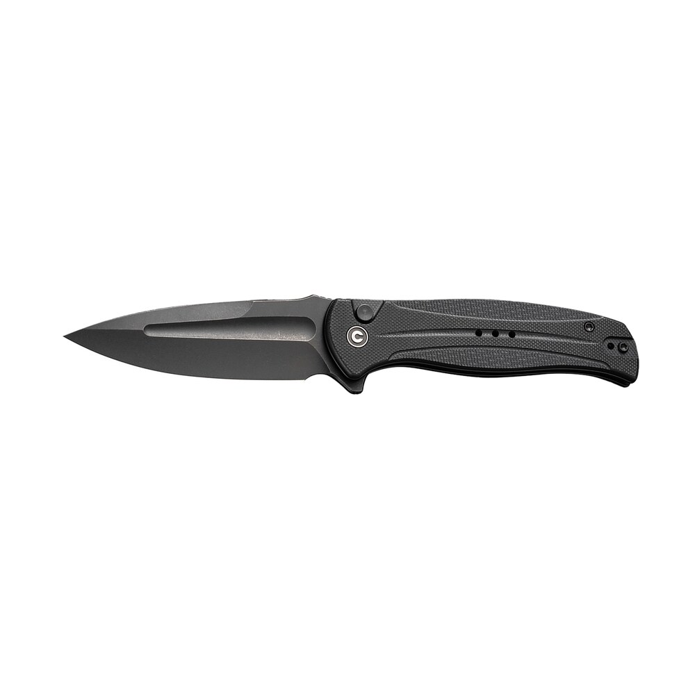 civivi knives c23053 1 incindie 3.48" folding spear point plain black stonewashed 14c28n steel blade, black textured g10 handle Civivi Knives C23053-1 Incindie 3.48" Folding Spear Point Plain Black Stonewashed 14C28N Steel Sports South item 179373