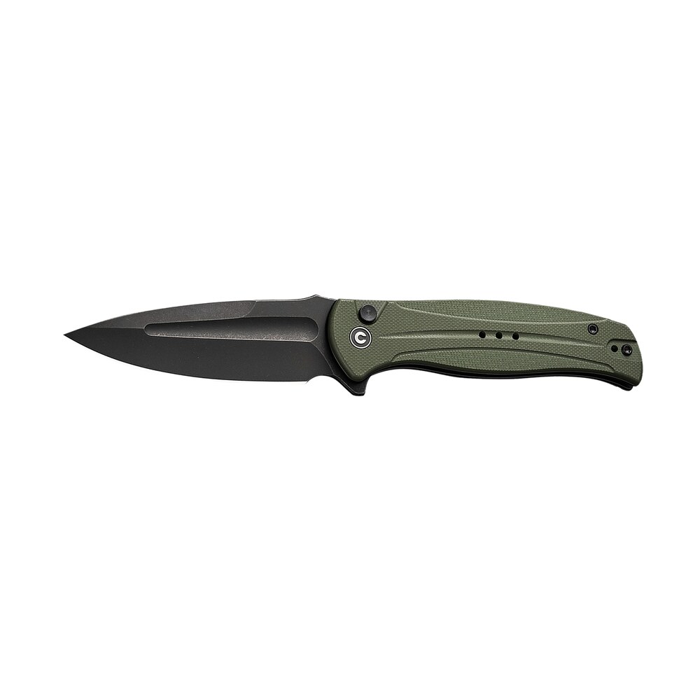 civivi knives c23053 2 incindie 3.48" folding spear point plain black stonewashed 14c28n steel blade, od green textured g10 handle Civivi Knives C23053-2 Incindie 3.48" Folding Spear Point Plain Black Stonewashed 14C28N Steel Sports South item 179374