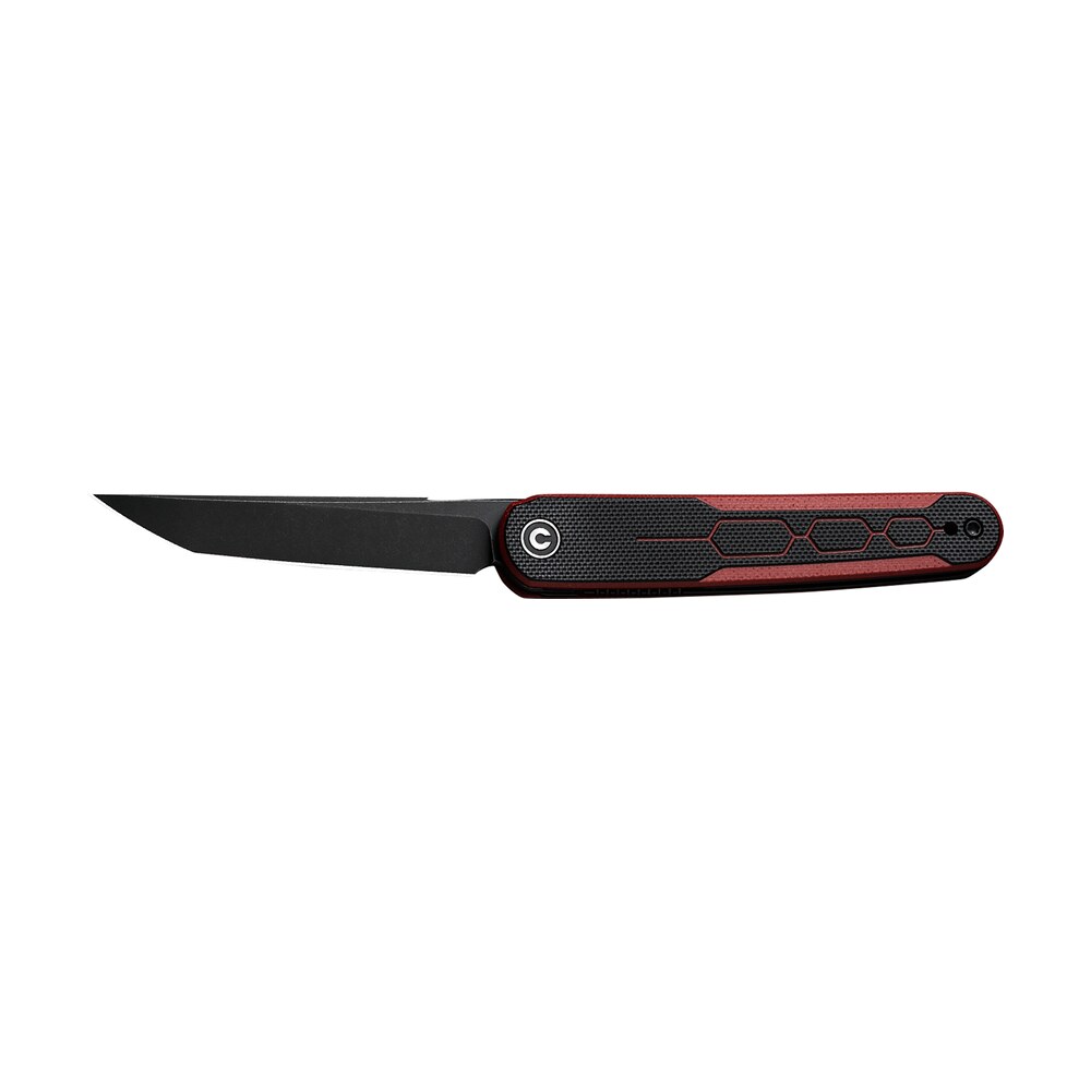civivi knives c23015 1 kwaiq 2.97" folding plain black stonewashed nitro v steel blade, black/burgundy textured g10 handle Civivi Knives C23015-1 KwaiQ 2.97" Folding Plain Black Stonewashed Nitro-V Steel Blade, Sports South item 179379