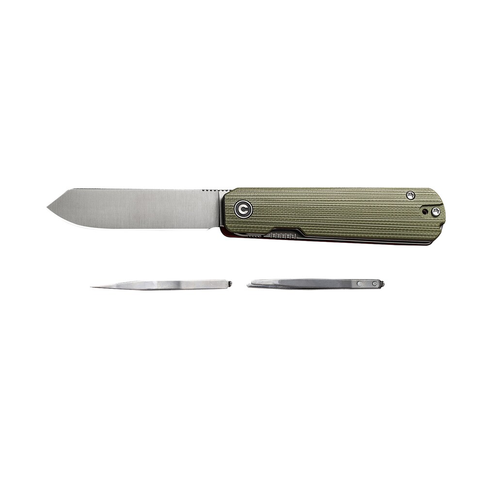 civivi knives c21004b 1 sendy 2.83" folding spey point plain satin nitro v steel blade. green textured g10 handle Civivi Knives C21004B-1 Sendy 2.83" Folding Spey Point Plain Satin Nitro-V Steel Blade. Green Sports South item 179381