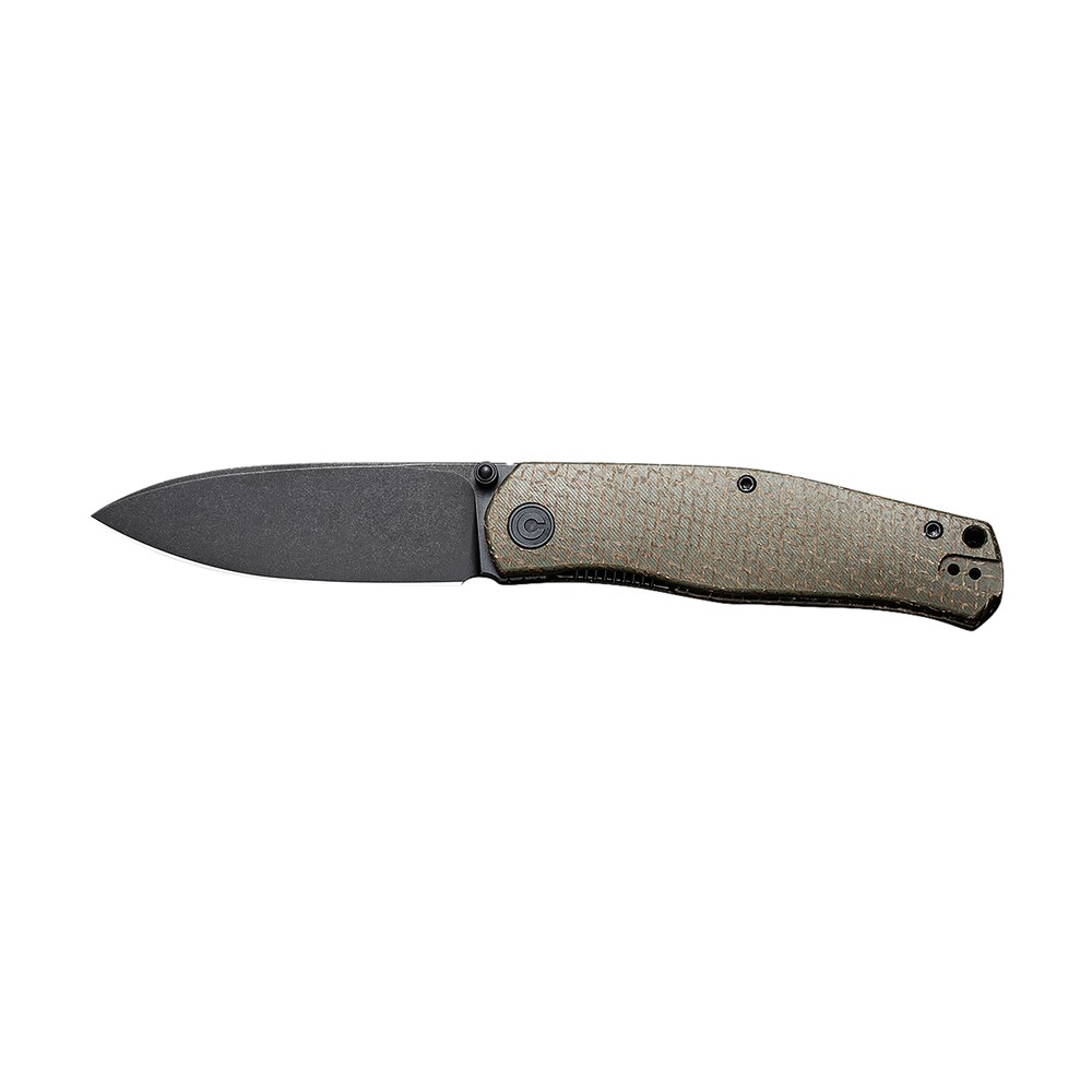 civivi knives c22007 2 sokoke edc 3.35" folding drop point plain black stonewashed 14c28n steel blade, green textured burlap micarta handle Civivi Knives C22007-2 Sokoke EDC 3.35" Folding Drop Point Plain Black Stonewashed 14C28N Steel Sports South item 179398