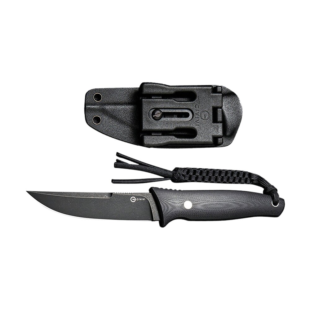 civivi knives c19046 3 tamashii 4.07" fixed straight back plain black stonewashed d2 steel blade, 4.73" black textured g10 handle Civivi Knives C19046-3 Tamashii 4.07" Fixed Straight Back Plain Black Stonewashed D2 Steel Sports South item 179415