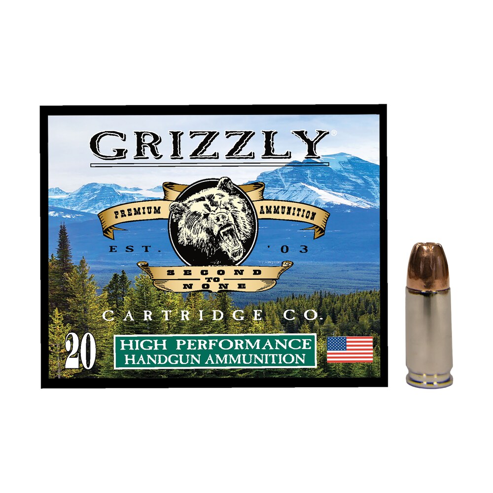grizzly ammo gc9mm19mm luger 115gr jacketed hollow point 20 per box/10 case Grizzly Ammo GC9MM19mm Luger 115gr Jacketed Hollow Point 20 Per Box/10 Case Sports South item 179658
