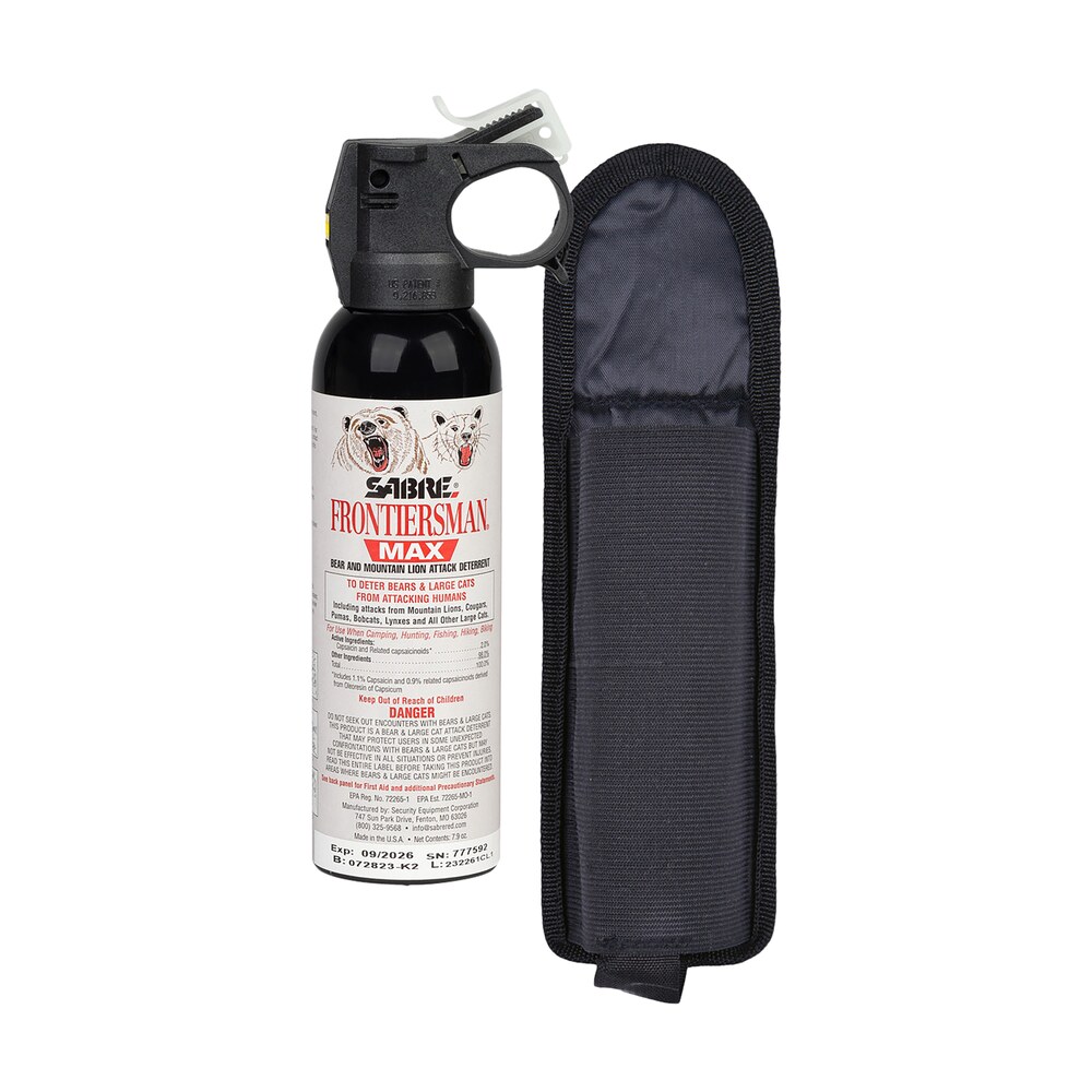 sabre frontiersman capsaicinoids 40ft 7.90 oz canister includes holster Sabre Frontiersman Capsaicinoids 40ft 7.90 oz Canister Includes Holster Sports South item 180070