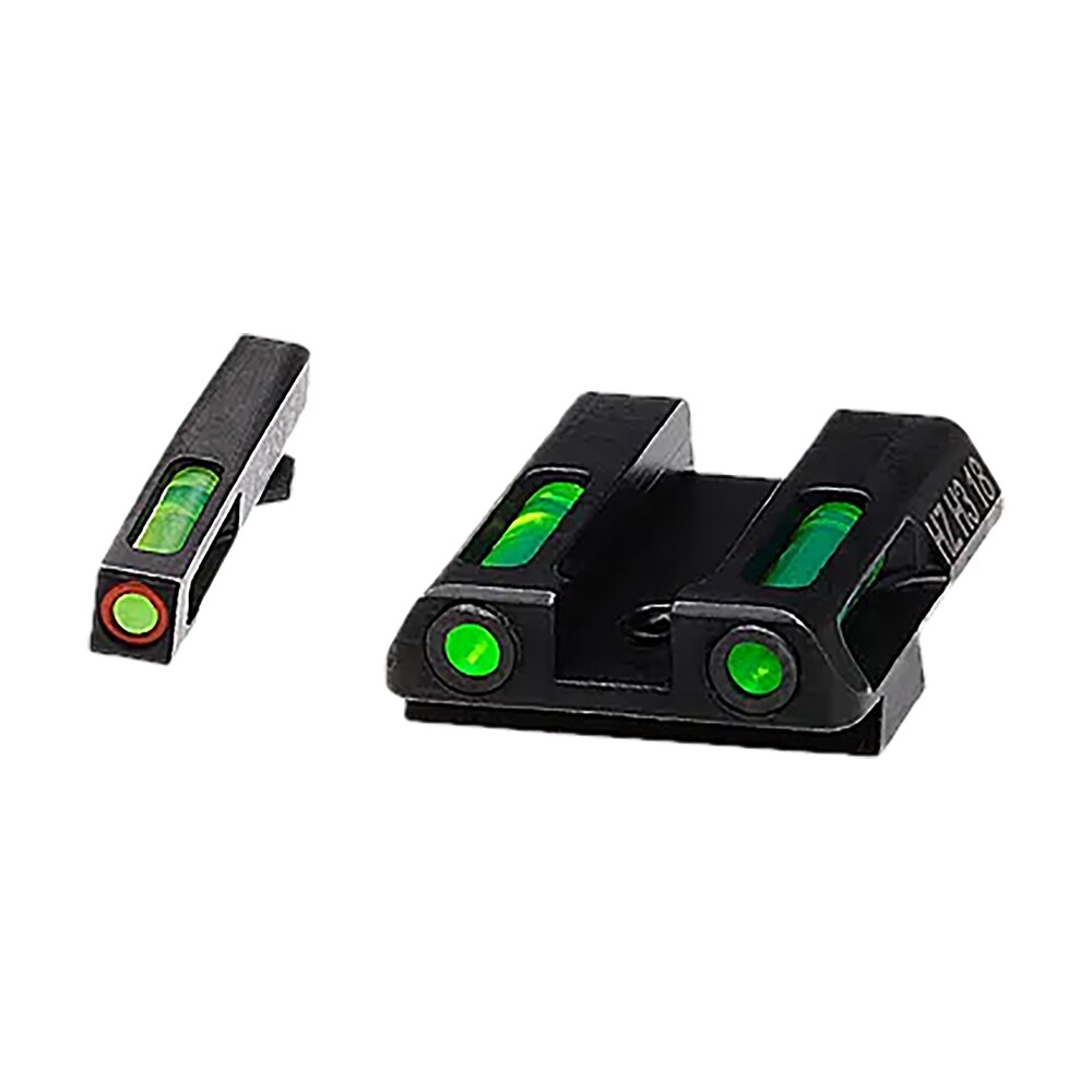 hiviz gln521 litewave h3 fiber optic sight set green fiber optic/orange outline w/ litepipes green fits glock 42, 43, 43x, 48 HiViz GLN521 LiteWave H3 Fiber-Optic Sight Set Green Fiber Optic/Orange Outline Sports South item 180189