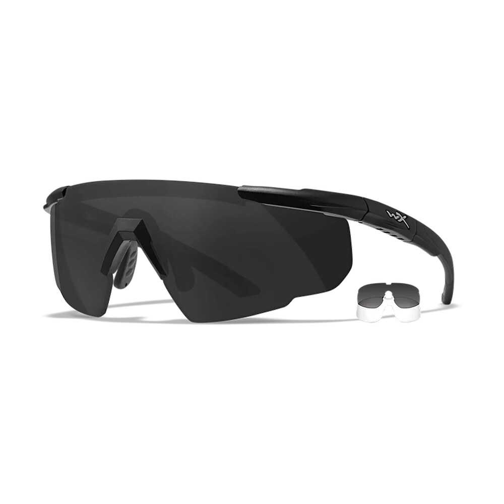 wiley x 315 saber advanced smoke gray/clear lens polycarbonate black frame Wiley X 315 Saber Advanced Smoke Gray/Clear Lens Polycarbonate Black Frame Sports South item 180304