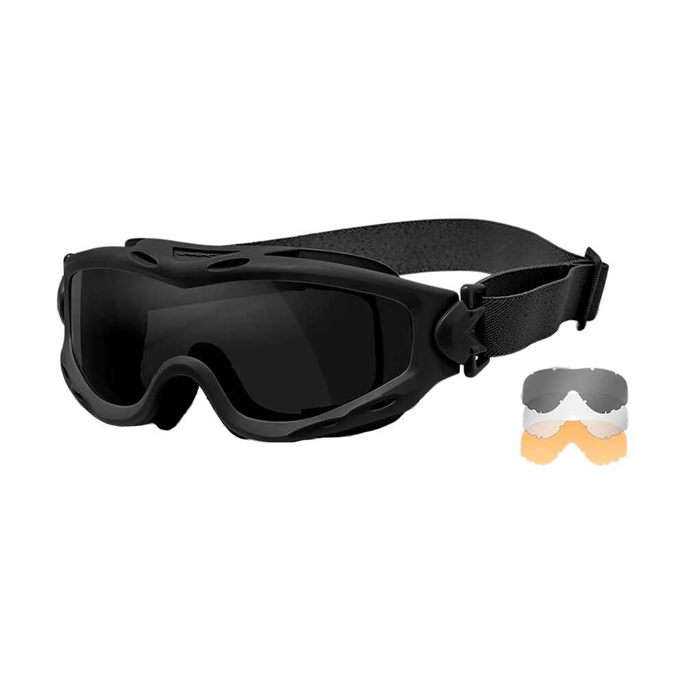 wiley x sp293b spear goggles smoke gray/clear/light rust lens matte black frame Wiley X SP293B Spear Goggles Smoke Gray/Clear/Light Rust Lens Matte Black Frame Sports South item 180322