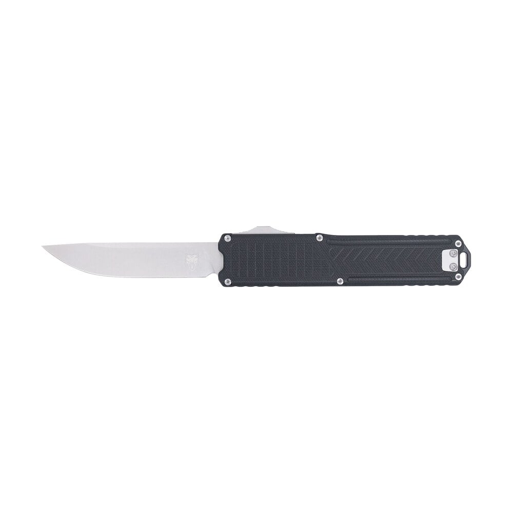 cobratec knives ctrngblkdns ranger 3.25" otf plain stonewashed d2 steel blade, 4.75" black textured g10 scales handle CobraTec Knives CTRNGBLKDNS Ranger 3.25" OTF Plain Stonewashed D2 Steel Blade, 4.75" Black Sports South item 180333