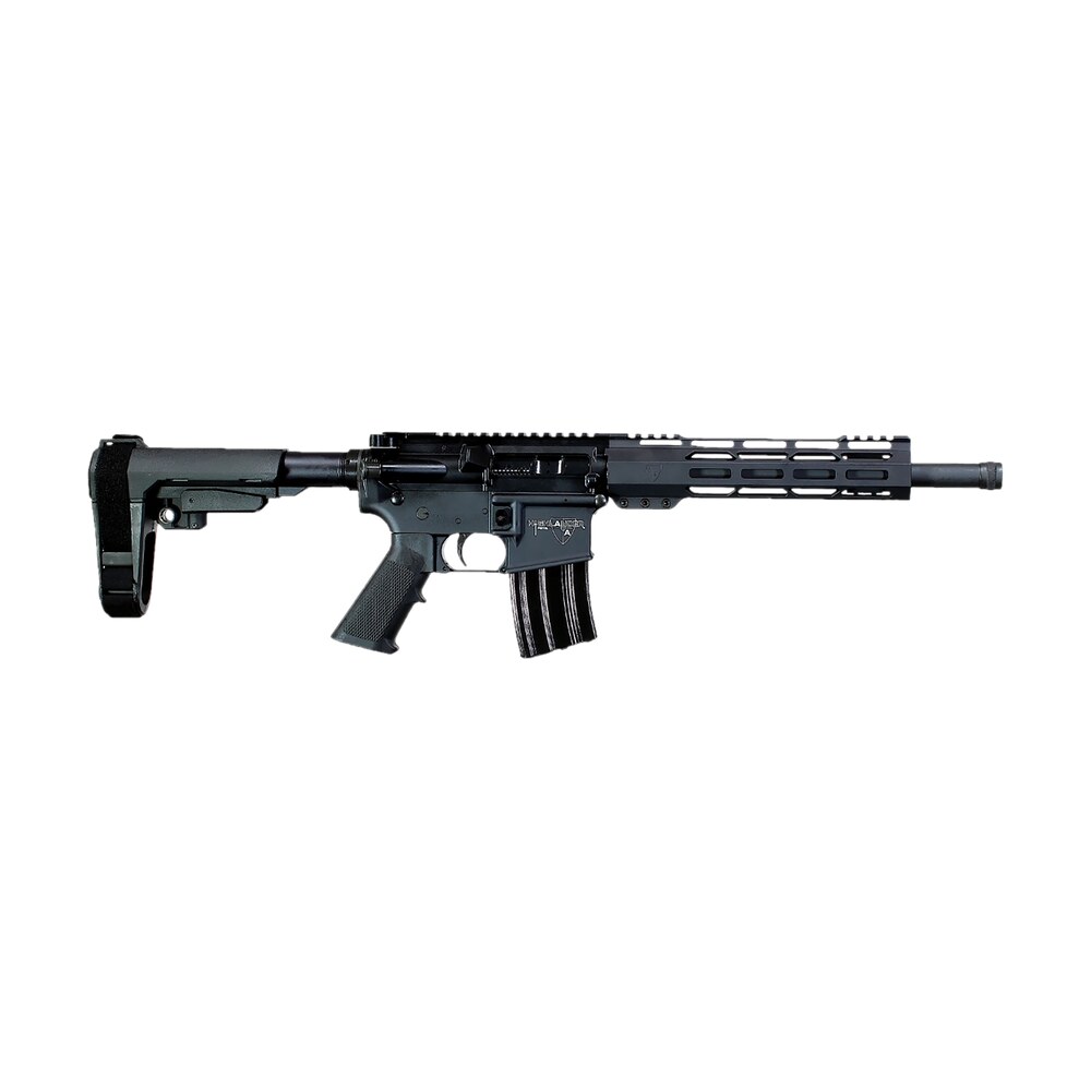 alexander arms phi50st highlander 50 beowulf 7+1 12" black fluted threaded barrel, black anodized picatinny rail receiver, sb tactical sba3 brace, black ergo grip Alexander Arms PHI50ST Highlander 50 Beowulf 7+1 12" Black Fluted Threaded Sports South item 180423