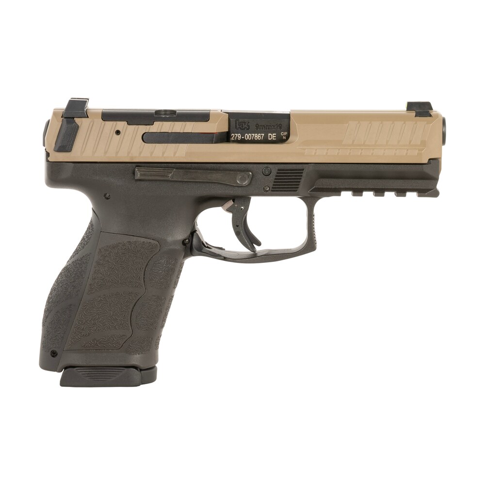 hk 81001196 vp9a1 full size 9mm luger 15+1 4.53" barrel, flat dark earth steel optic ready/serrated slide, brown polymer frame w/picatinny rail, interchangeable backstrap grip, ambidextrous HK 81001196 VP9A1 Full Size 9mm Luger 15+1 4.53" Sports South item 180681