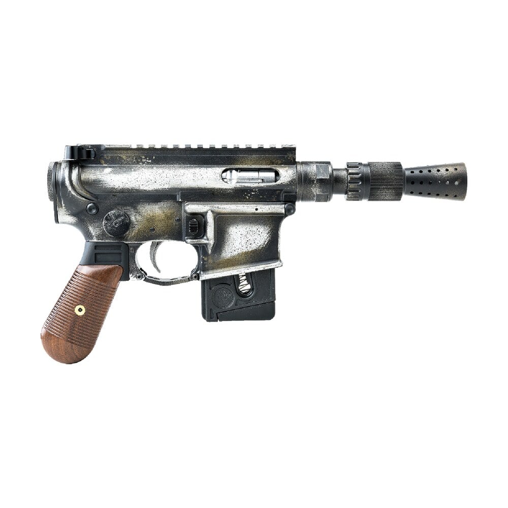 battle arms development bad solo blaster solo blaster 22 lr 10+1 5.38" silver optic ready slide, 3 tone battle worn frame, wood grip, custom muzzle device Battle Arms Development BAD-SOLO-BLASTER Solo Blaster 22 LR 10+1 5.38" Silver Optic Ready Sports South item 180794