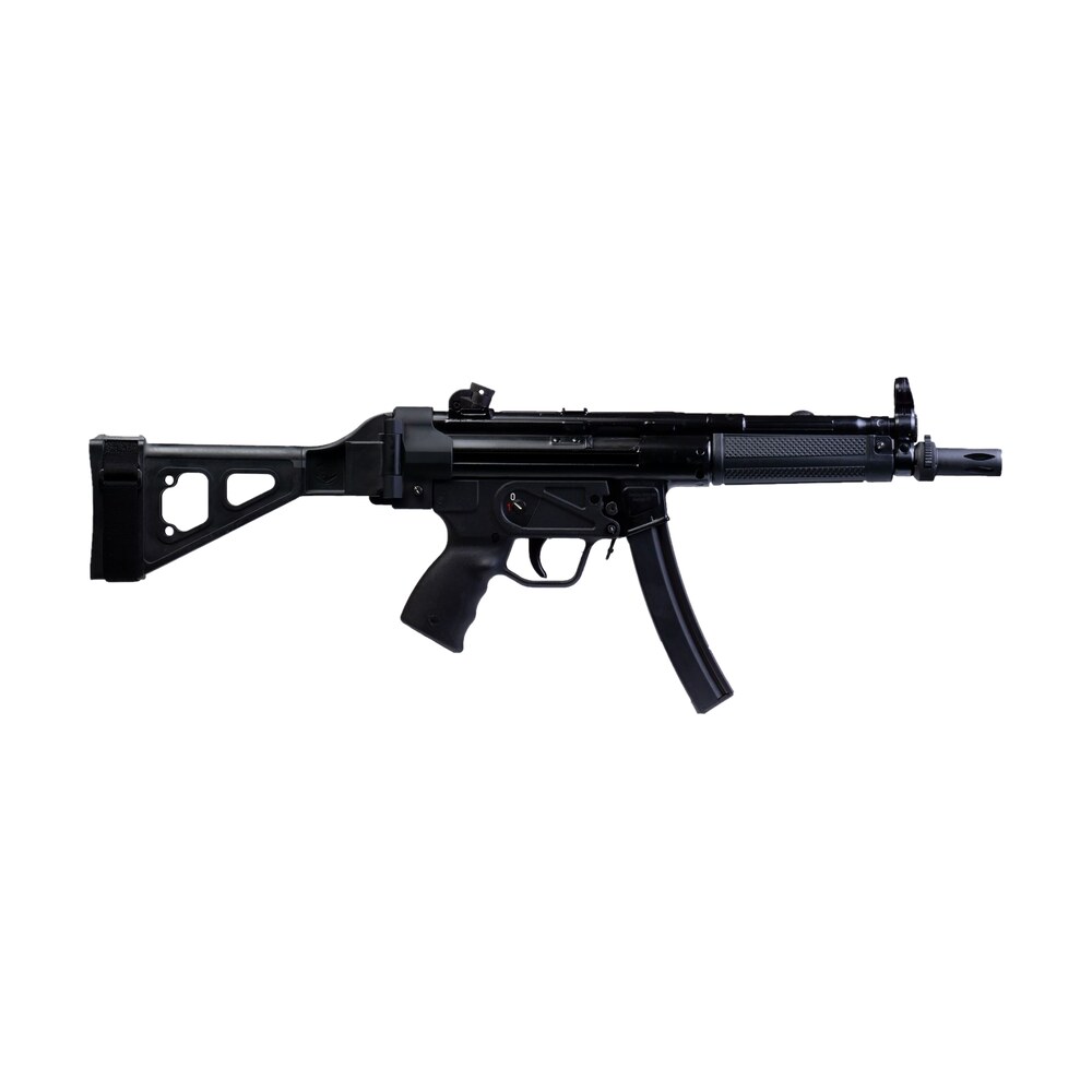 century arms hg6034sb n ap5 p 9mm luger 30+1 9" black threaded barrel, black synthetic sb tactical brace, black polymer pistol grip Century Arms HG6034SB-N AP5 P 9mm Luger 30+1 9" Black Threaded Sports South item 180896