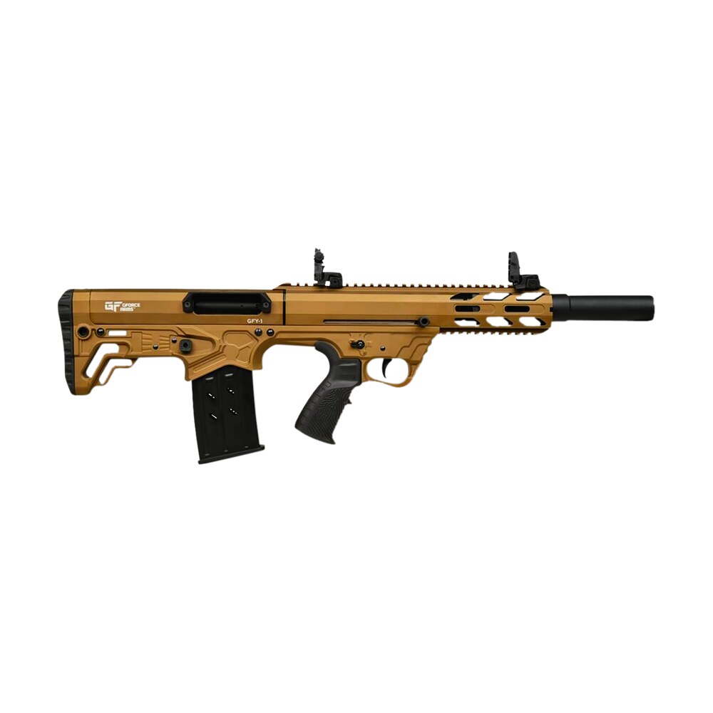 gforce arms gfy1brnz gfy 1 usa 12 gauge semi auto 3" 5+1 18.50" black threaded barrel, bronze cerakote aluminum receiver w/picatinny rail, bronze bullpup polymer stock, polymer grip Gforce Arms GFY1BRNZ GFY-1 USA 12 Gauge Semi-Auto 3" 5+1 18.50" Black Threaded Sports South item 181241