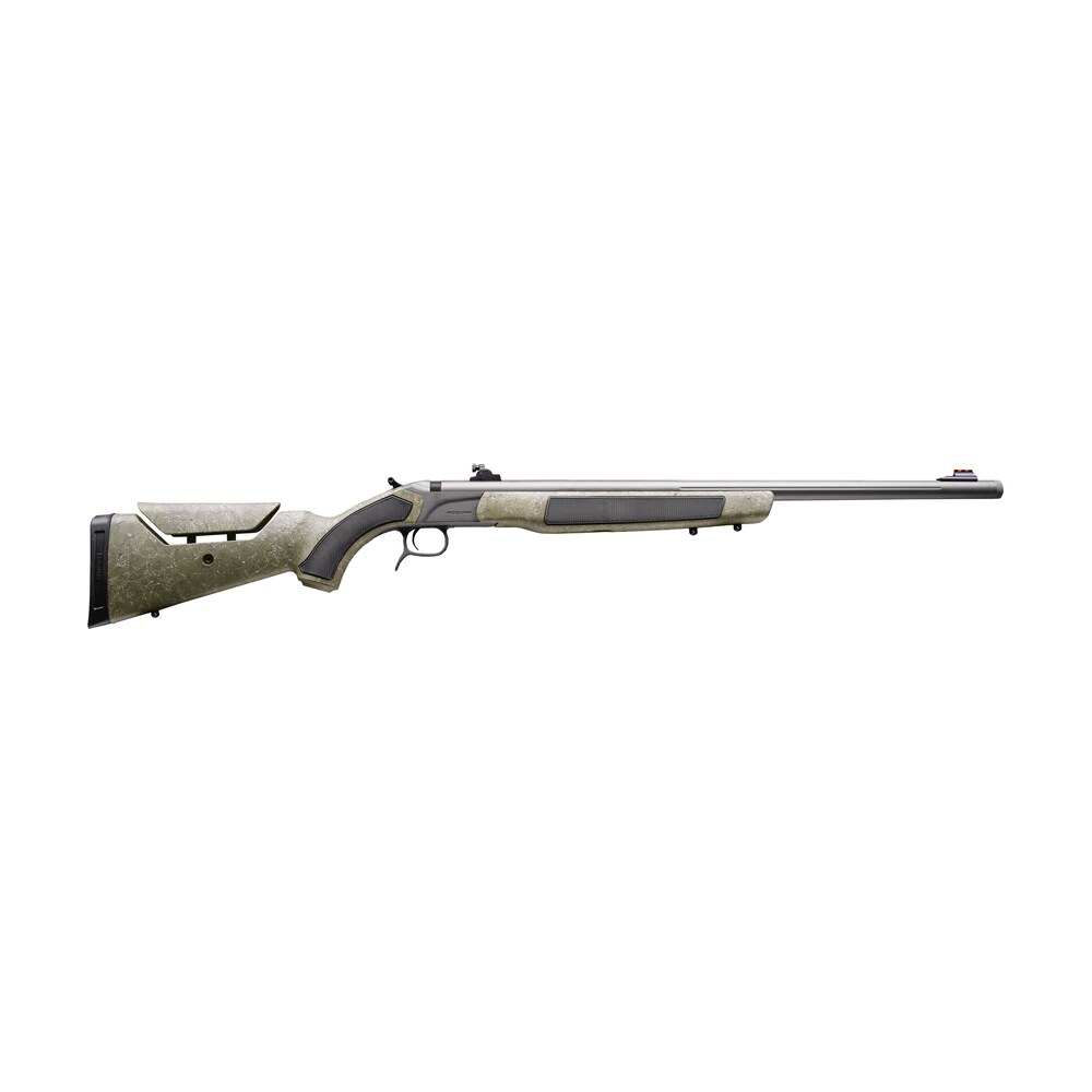 cva pr3233n accura mr x 50 cal variflame 26" tungsten cerakote fluted threaded barrel, drilled & tapped receiver, adjustable black/gray webbing synthetic stock CVA PR3233N Accura MR-X 50 Cal VariFlame 26" Tungsten Cerakote Fluted Threaded Sports South item 181352