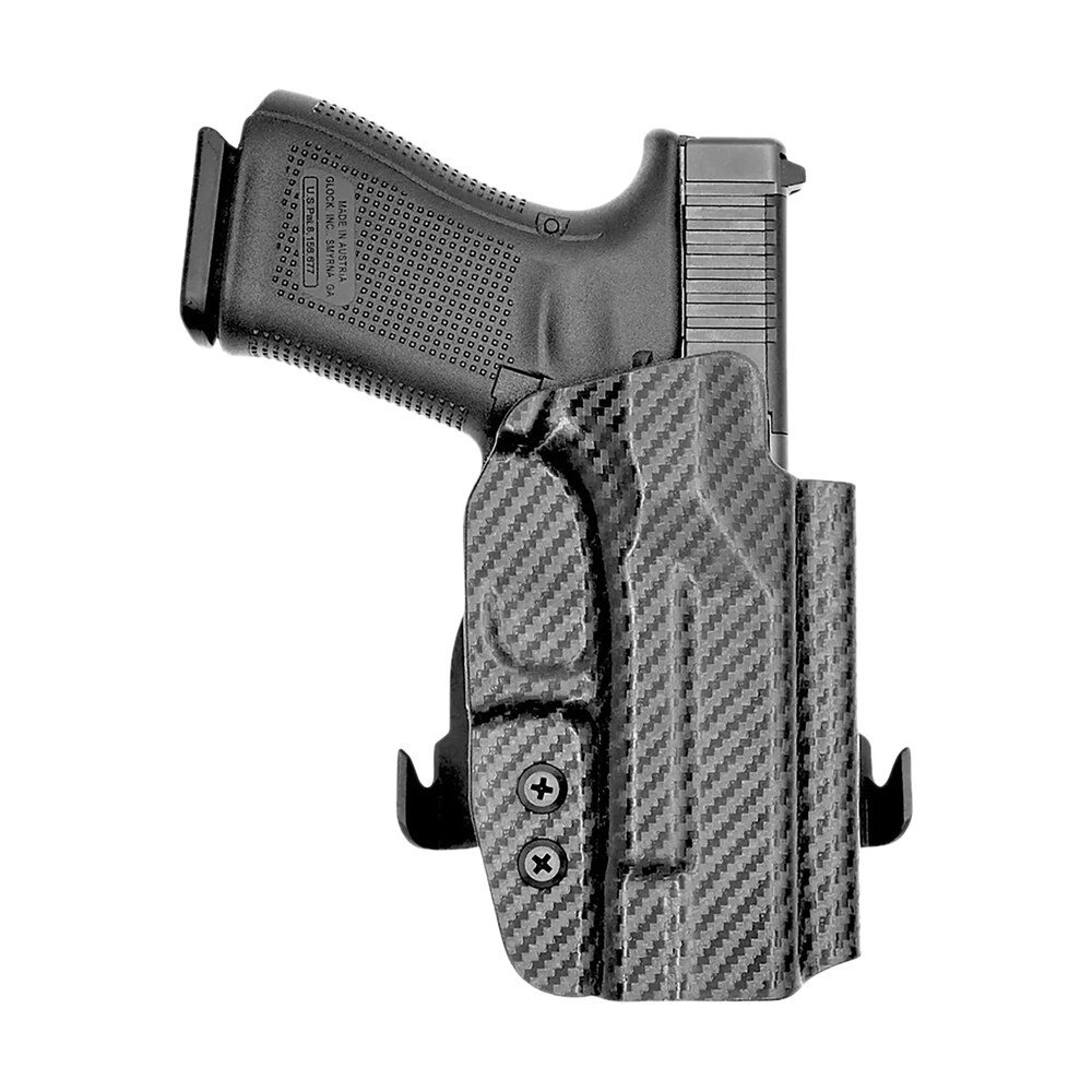 rounded gear glk192332cfrhowbpdl paddle holster owb black carbon fiber kydex fits glock 19 right hand Rounded Gear GLK192332CFRHOWBPDL Paddle Holster OWB Black Carbon Fiber Kydex Sports South item 181861