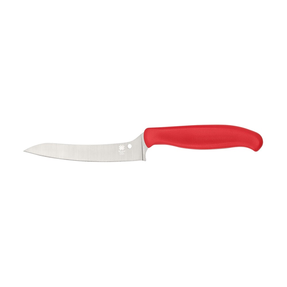spyderco k14prd z cut pointed 4.40" fixed plain stonewashed cts bd1n ss blade, red textured polypropylene handle Spyderco K14PRD Z-Cut Pointed 4.40" Fixed Plain Stonewashed CTS BD1N SS Blade, Red Textured Sports South item 181918