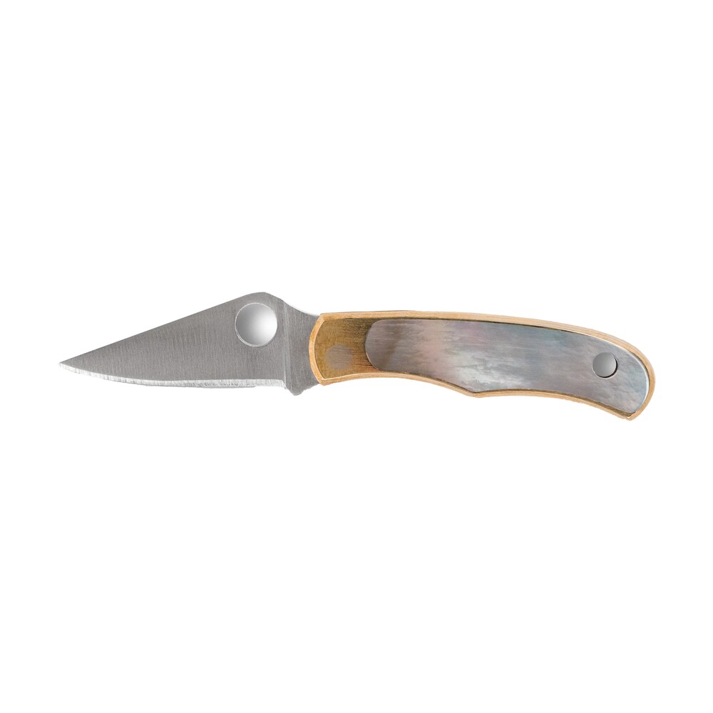 spyderco c133ap bug 1.25" folding plain stonewashed 12c27 sandvik blade, abalone/nickel handle Spyderco C133AP Bug 1.25" Folding Plain Stonewashed 12C27 Sandvik Blade, Abalone/Nickel Handle Sports South item 181964