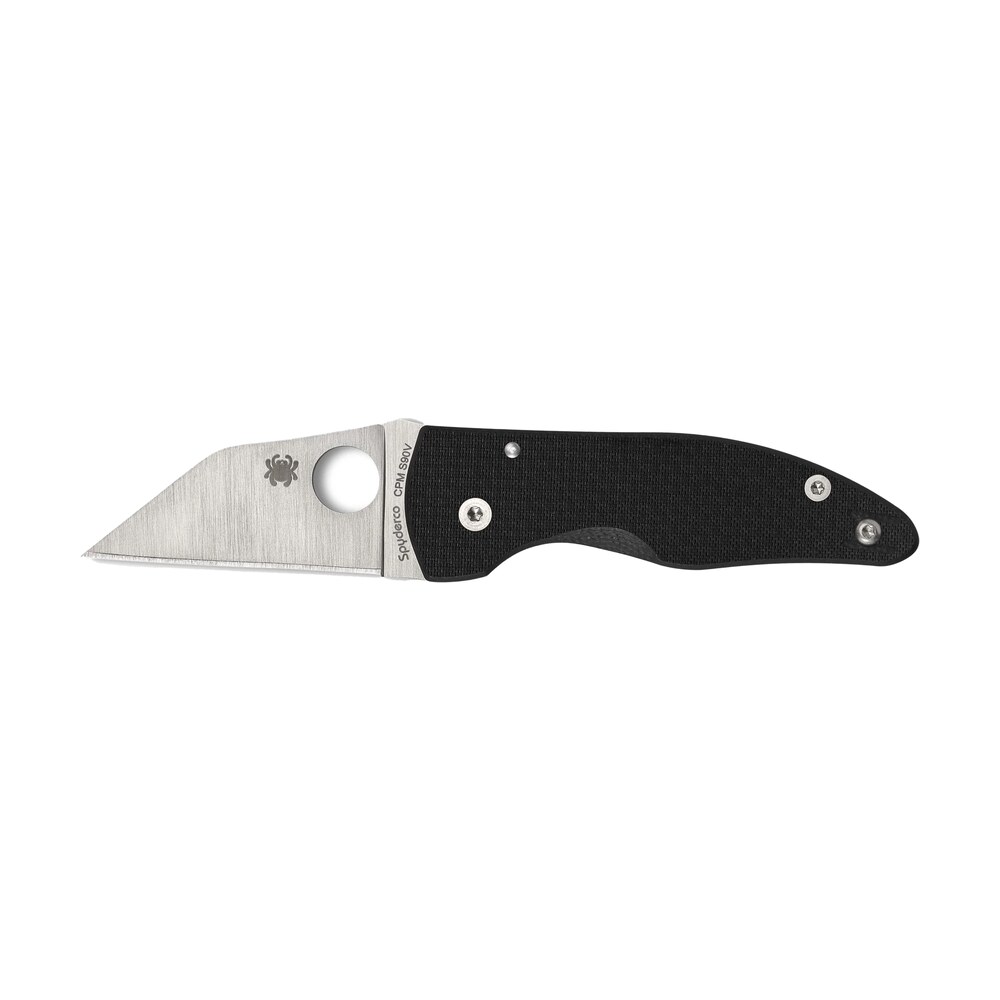 spyderco c264cfp microjimbo 2.45" folding wharncliffe plain satin cpm s90v blade, black textured carbon fiber handle Spyderco C264CFP MicroJimbo 2.45" Folding Wharncliffe Plain Satin CPM S90V Blade, Black Sports South item 181966