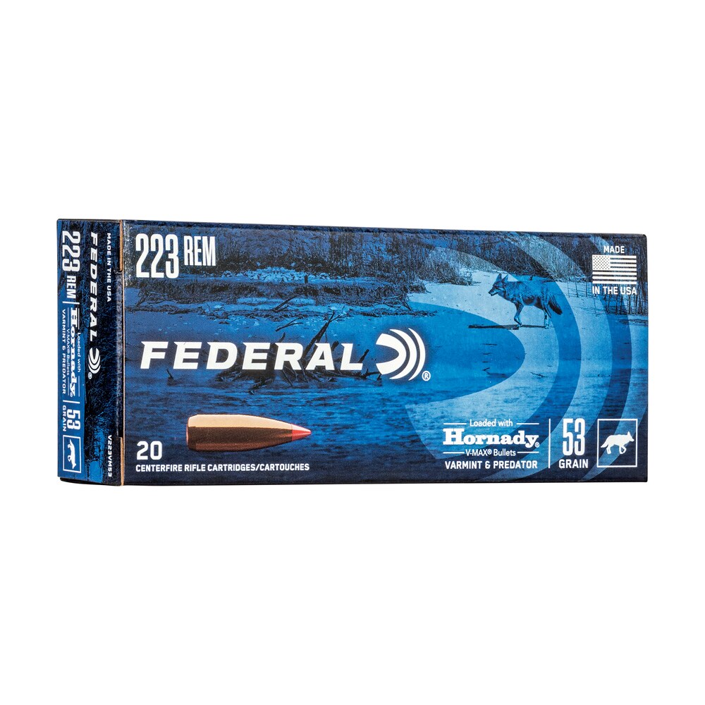 federal v223vm53 varmint & predator 223rem 53gr hornady v max 20 per box/10 case Federal V223VM53 Varmint & Predator 223Rem 53gr Hornady V-Max 20 Per Box/10 Case Sports South item 182382