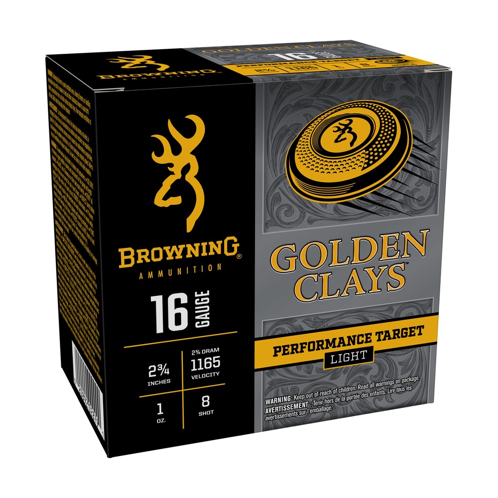 browning ammo bgc168 golden clays 16gauge 2.75" 1oz 8shot 25 per box/10 case Browning Ammo BGC168 Golden Clays 16Gauge 2.75" 1oz 8Shot 25 Per Box/10 Case Sports South item 182657