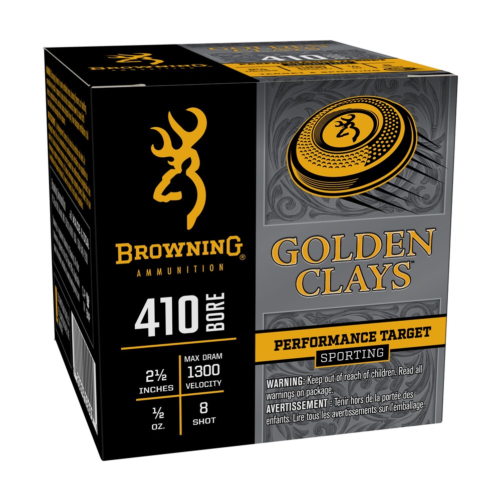 browning ammo bgc418 golden clays 410bore 2.50" 1/2oz 8shot 25 per box/10 case Browning Ammo BGC418 Golden Clays 410Bore 2.50" 1/2oz 8Shot 25 Per Box/10 Case Sports South item 182661