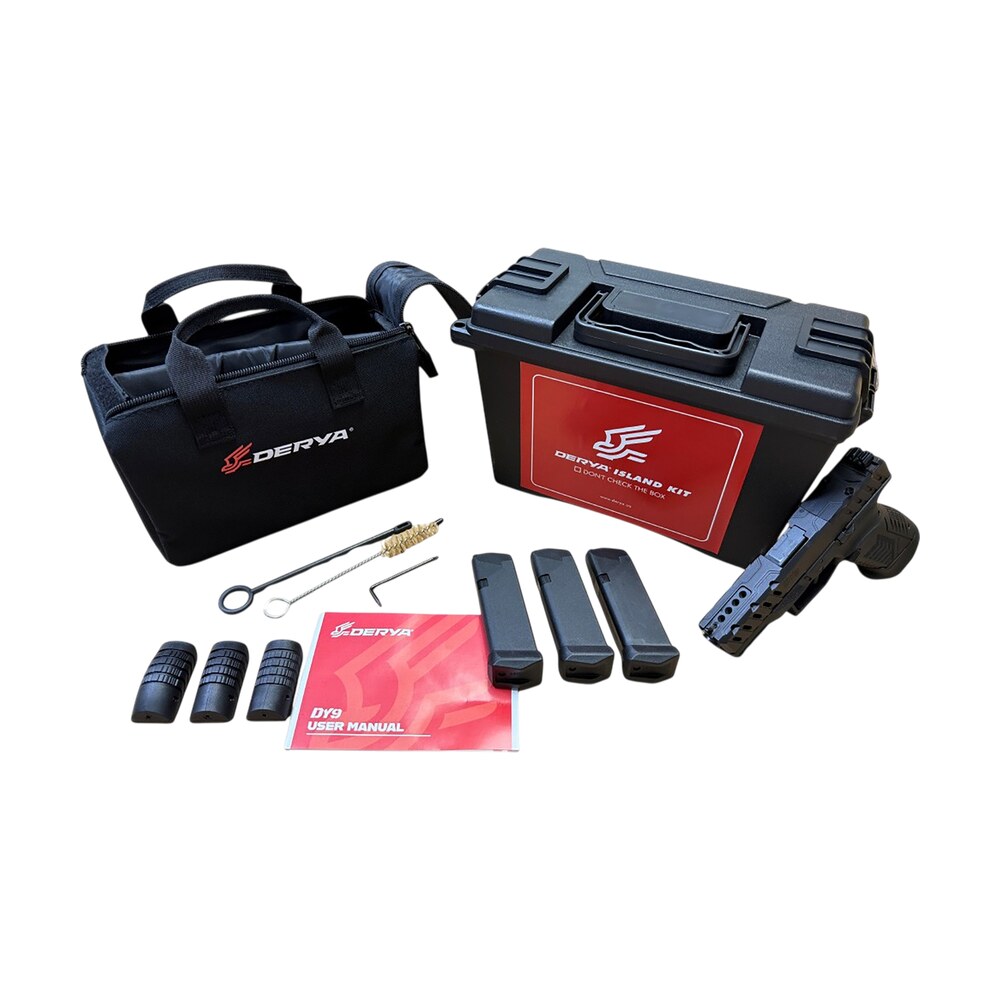 derya firearms dy9.isl.us dy9 island kit 9mm luger 15+1 3.86" black melonite steel barrel, black melonite steel optics ready/serrated slide, black melonite polymer frame, rmr footprint Derya Firearms DY9.ISL.US DY9 Island Kit 9mm Luger 15+1 3.86" Black Melonite Steel Sports South item 182712