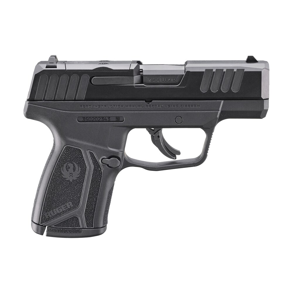 ruger 3514 max 9 9mm luger 12+1 3.20" black oxide alloy steel barrel, black oxide alloy steel optic ready/serrated slide, black polymer frame, shield rmsc/jpoint footprint Ruger 3514 Max-9 9mm Luger 12+1 3.20" Black Oxide Alloy Steel Sports South item 182908