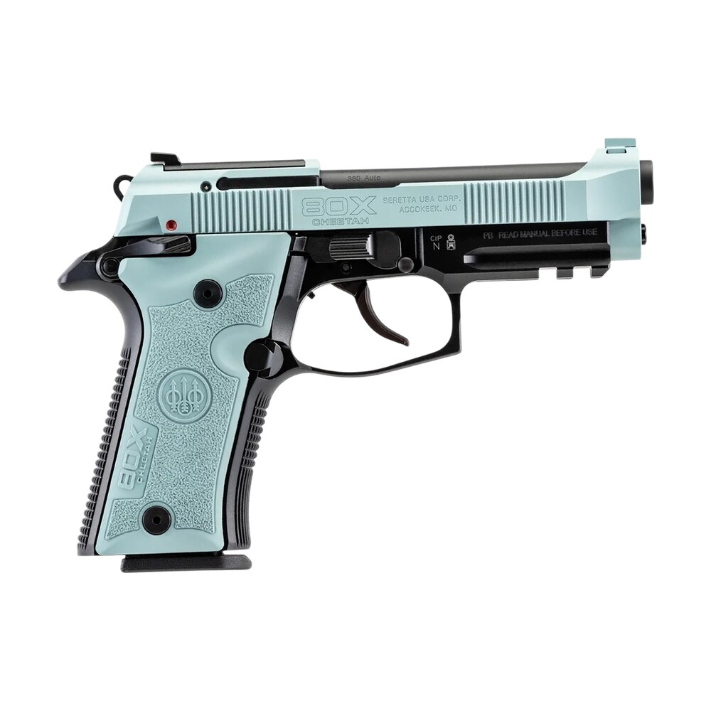 beretta usa spec0715a 80x cheetah tactical micro compact frame 380 acp 10+1 4.40" black barrel, blue steel optic ready/serrated slide, blue aluminum frame w/beavertail & picatinny rail, vertec grip Beretta USA SPEC0715A 80X Cheetah Tactical Micro-Compact Frame 380 ACP 10+1 4.40" Black Sports South item 183024