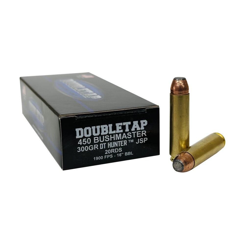 doubletap ammunition 450b300sp 450bushmaster 300gr jacketed soft point 20 per box/25 case DoubleTap Ammunition 450B300SP 450Bushmaster 300gr Jacketed Soft Point 20 Per Box/25 Case Sports South item 183131