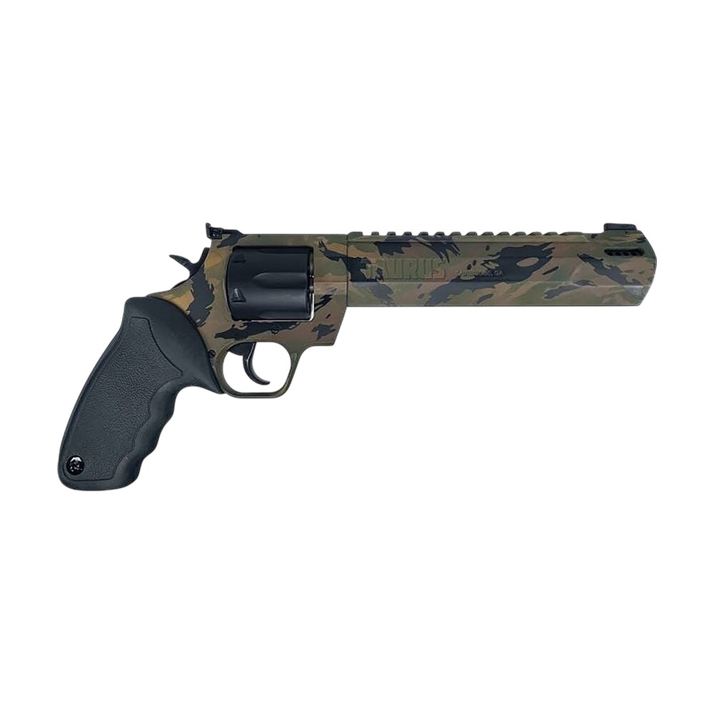 taurus 2 357081rh dtsc raging hunter large 357 mag/38 special +p 7 shot 8.37" camo picatinny rail/ported barrel, matte black cylinder, camo alloy steel frame, transfer bar safety, exposed hammer Taurus 2-357081RH-DTSC Raging Hunter Large 357 Mag/38 Special +P 7 Shot 8.37" Camo Picatinny Sports South item 183174