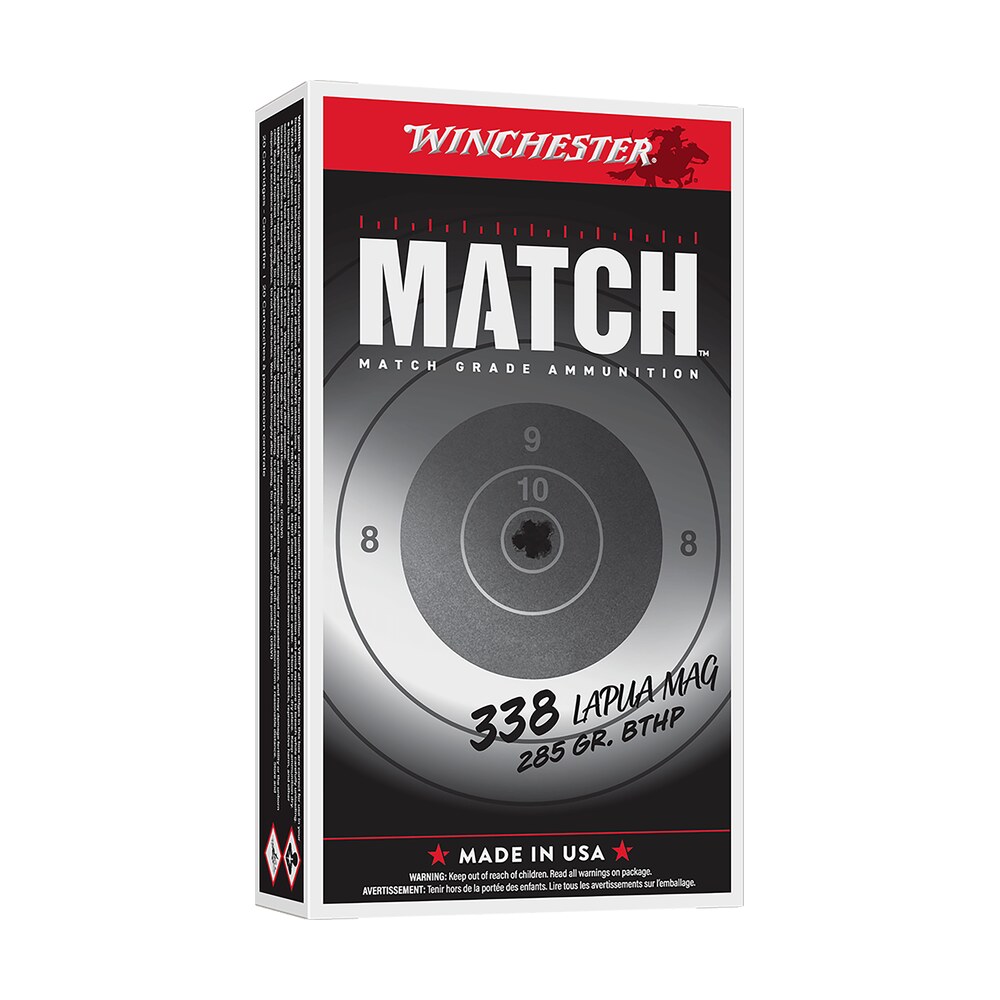 winchester ammo s338lm2 match 338lapuamag 285gr boat tail hollow point 20 per box/10 case Winchester Ammo S338LM2 Match 338LapuaMag 285gr Boat Tail Hollow Point 20 Per Box/10 Case Sports South item 183463