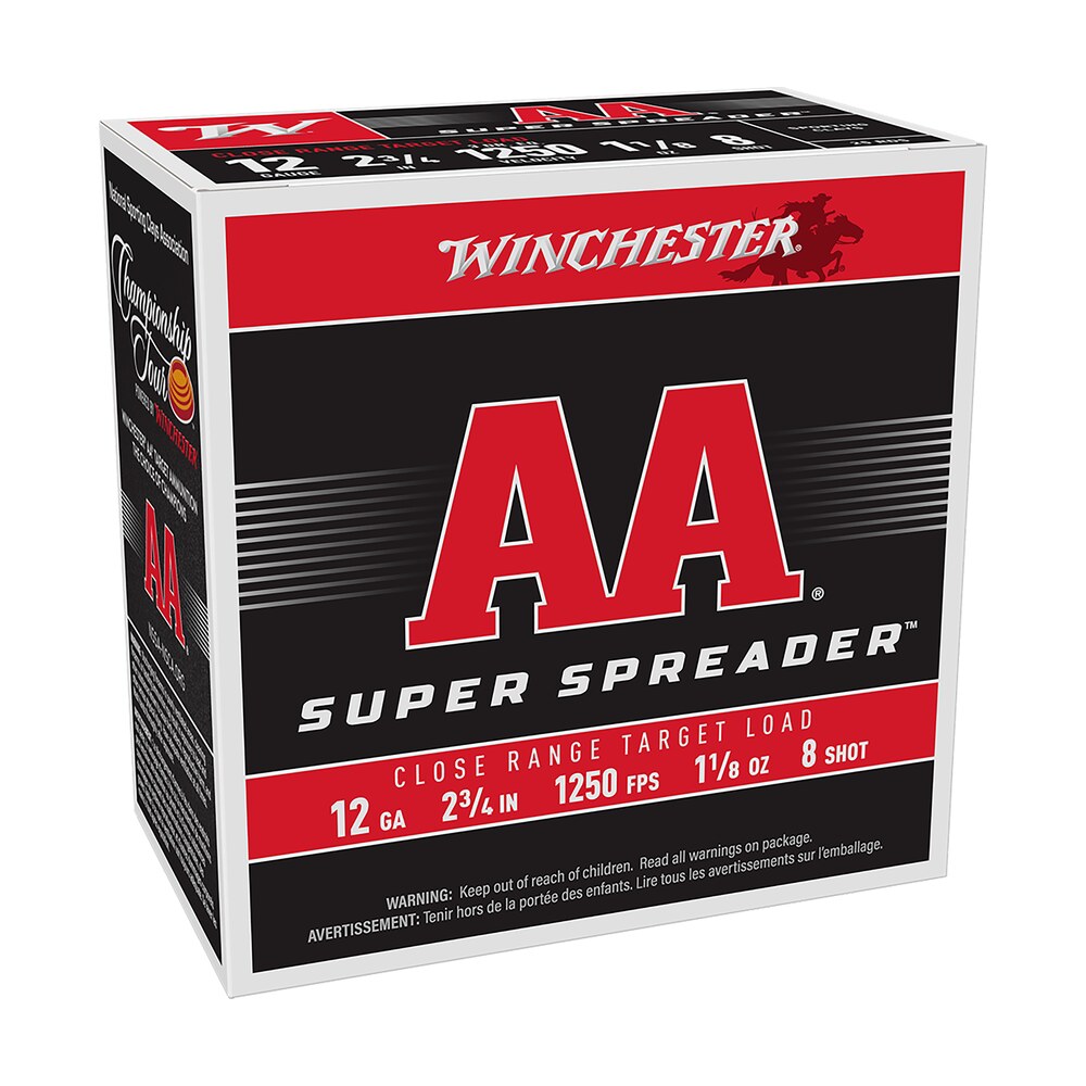 winchester ammo aas128 aa super spreader 12gauge 2.75" 1 1/8oz 25 per box/10 case Winchester Ammo AAS128 AA Super Spreader 12Gauge 2.75" 1 1/8oz 25 Per Box/10 Case Sports South item 183482