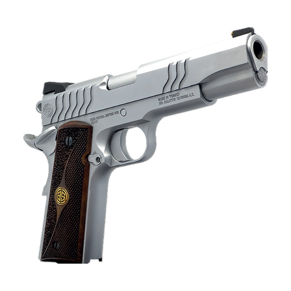 dickinson llc dksn9s 1911 adam s commander frame sao 9mm luger 9+1 4.25" stainless button rifled barrel, stainless steel s serrations slide, stainless steel frame, wood grip Dickinson LLC DKSN9S 1911 Adam S Commander Frame SAO 9mm Luger 9+1 4.25" Stainless Button Sports South item 184089