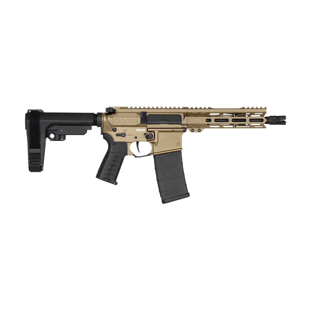 cmmg 30af20act banshee mk4 300 blackout 30+1 8" black nitride threaded barrel, m lok handguard, coyote tan cerakote aluminum receiver w/picatinny rail, black polymer cmmg ripbrace, cmmg zeroed grip CMMG 30AF20ACT Banshee Mk4 300 Blackout 30+1 8" Black Nitride Threaded Sports South item 184135