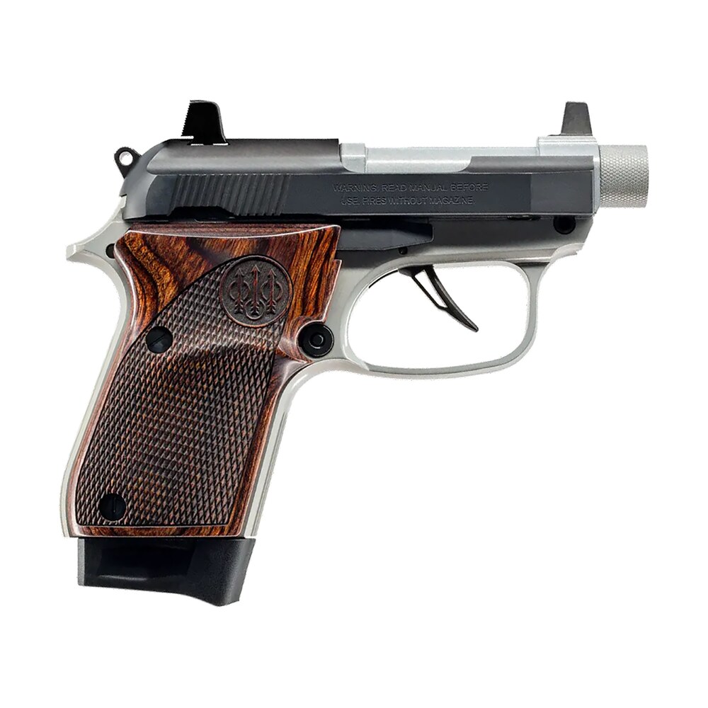 beretta usa j30x32r8m1 30x get home bag micro compact frame 32 acp 8+1 2.90" inox barrel, black carbon steel serrated slide, inox aluminum frame, textured wood grip Beretta USA J30X32R8M1 30X Get Home Bag Micro-Compact Frame 32 ACP 8+1 2.90" Inox Sports South item 184172