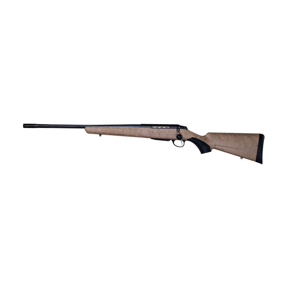 tikka jrtxrt47124 t3x roughtech 7mm prc 3+1 24.30" black fluted threaded barrel, black steel drilled & tapped receiver, tan roughtech synthetic stock, left hand Tikka JRTXRT47124 T3x Roughtech 7mm PRC 3+1 24.30" Black Fluted Threaded Sports South item 184213