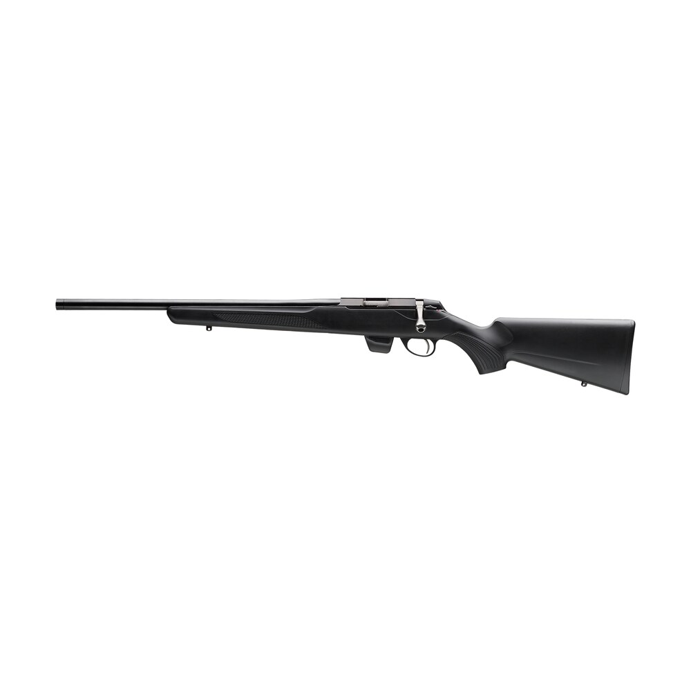 tikka jrt1x400sb t1x 22 lr 10+1 16" black threaded barrel, black steel drilled & tapped receiver, black fixed synthetic stock, left hand Tikka JRT1X400SB T1X 22 LR 10+1 16" Black Threaded Sports South item 184232