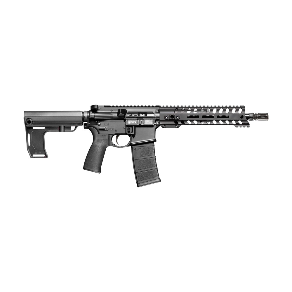 patriot ordnance factory 2295 p15 constable 300 blackout 30+1 10.50" m lok handguard, black anodized aluminum receiver w/picatinny rail, black polymer mft blade stabilizer, mft grip Patriot Ordnance Factory 2295 P15 Constable 300 Blackout 30+1 10.50" M-LOK Handguard, Black Sports South item 184279